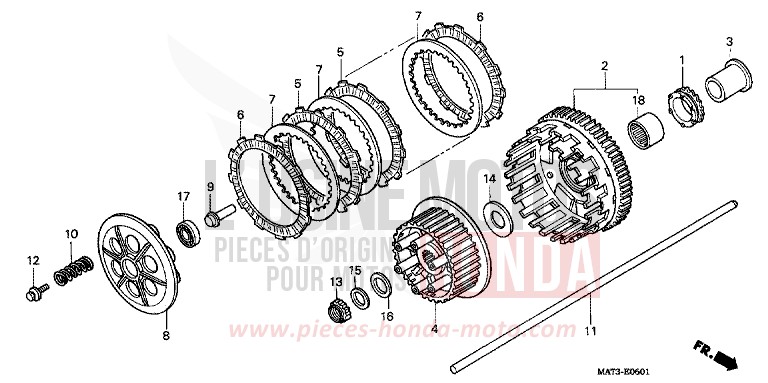 CLUTCH (X/Y/1/2/3/4) for Super Blackbird DARKNESS BLACK METALLIC (NH463) from 2001